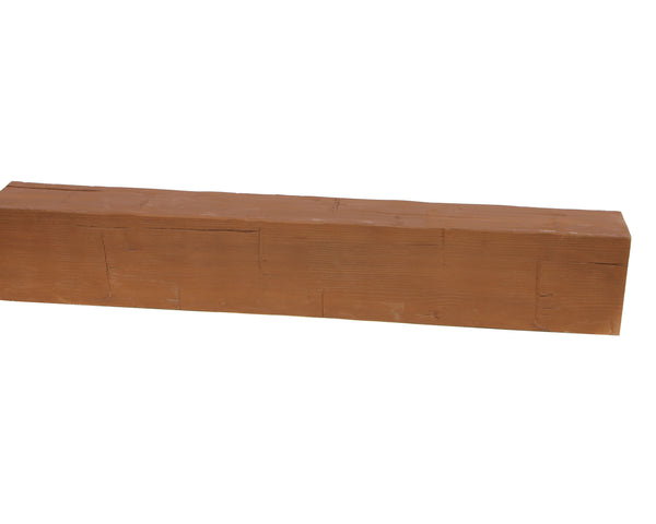 Faux Hand Hewn Fireplace Mantel - Burnt Amber