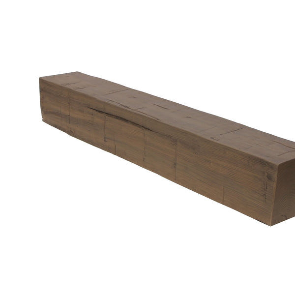 Faux Hand Hewn Fireplace Mantel - Cocoa